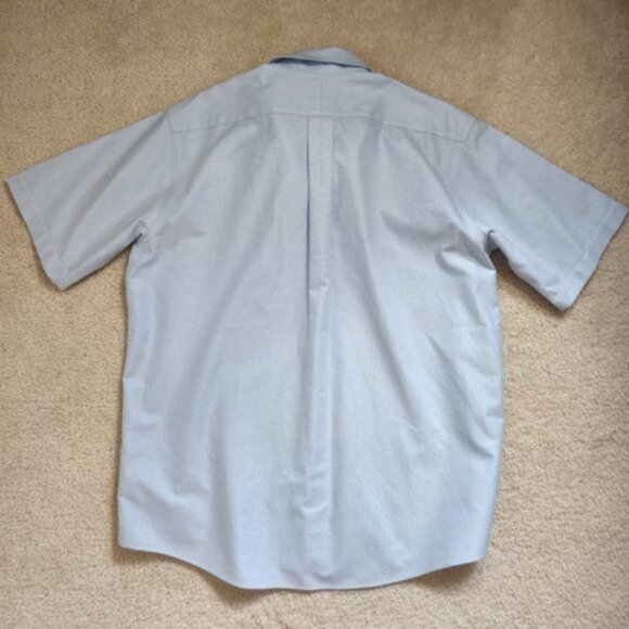 L.L. Bean Blue Short Sleeve Oxford Shirt - Picture 3 of 7